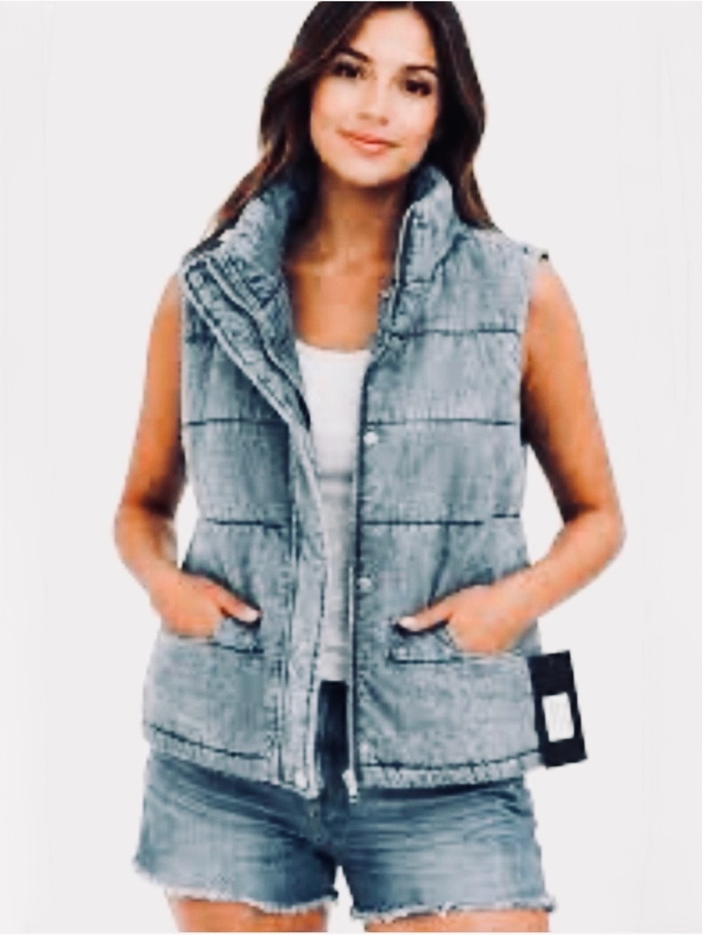 MARC NEW YORK, Dark Blue Denim-Wash Puffer Vest, Size Small, New with Tag